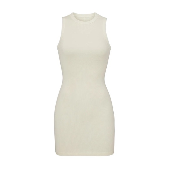 Skims Cotton Rib Tank Dress - Bone - Picture 3 of 6